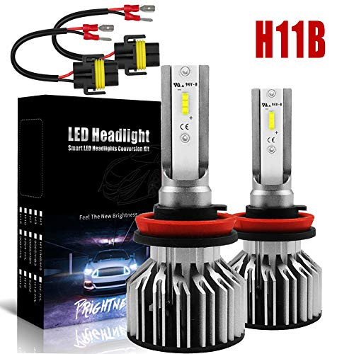 H11B LED Headlight Bulb, 60W 7600LM 6000K Cool White H11B H9B Conversion Restoration Kit Bulbs with H11B Extension Cable