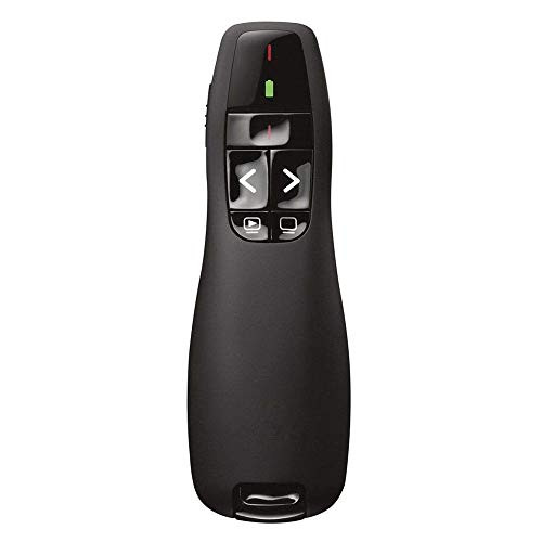 Doosl Wireless USB Presentation Clicker - Red Laser Pointer, Intuitive Slides Remote Control, Support PowerPoint, Google Slides, Keynote, Prezi, Plug and Play, Battery Indicator (50ft Range)