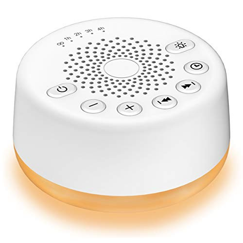 Easysleep Sound White Noise Machine with 25 Soothing Sounds and Night Lights Sound Machines with Memory Function 32 Levels of Volume and 5 Sleep Timer Powered by AC or USB for Sleeping Relaxation