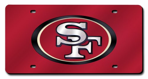 Rico Industries NFL San Francisco 49ers Laser Inlaid Metal License Plate Tag Rico Industries NFL San Francisco 49ers Laser Inlaid Metal License Plate Tag