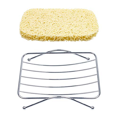 hanweii Soap Holder, Stainless Steel Bar Soap Dishes Sponge Holder Soap Saver Lift Draining Soap Dishes for Shower, Bathroom, Kitchen Sink and Tub