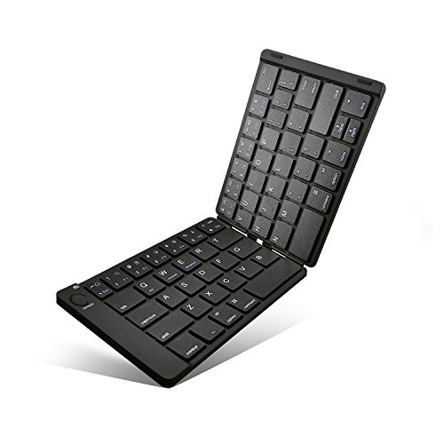 Bluetooth Folding Keyboard Foldable Bluetooth Keyboard Rechargeable Full Size Foldable Keyboard for iOS Phone Android Smartphone Tablet Windows Laptop