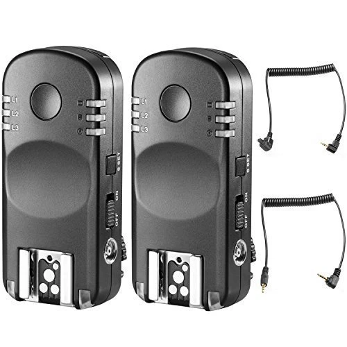 Neewer 2.4G Wireless Remote Flash Trigger Transceiver Pair with Remote Shutter Cable for Canon DSLR Cameras, Such as 1D Mark II III IV 5D Mark II III IV 1100D 1000D 700D 650D 600D 500D 450D 100D 60D