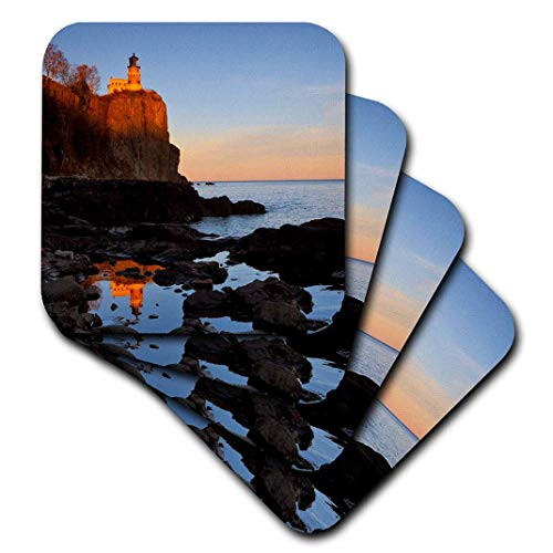 3dRose CST_91374_2 Split Rock Lighthouse, Two Harbors, Minnesota-Us24 Cha0071-Chuck Haney-Soft Coasters, Set of 8