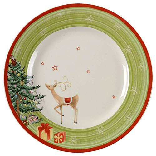 Christmas Jubilee by Spode 8-in Green-Band Holiday Salad Plate