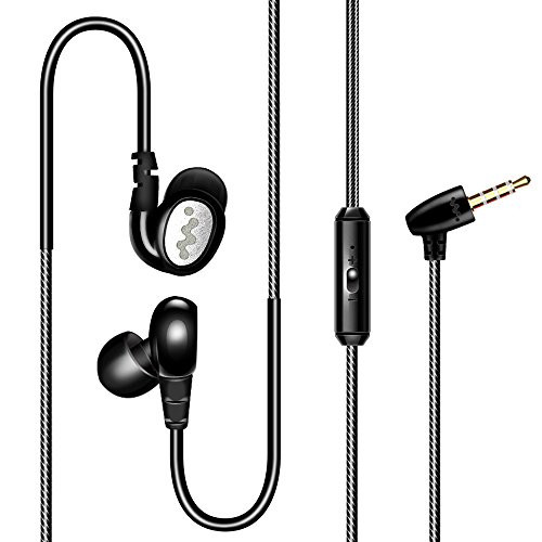 YASSUN 0A02 Sports Running Headphones Heavy Bass Gym/Exercise Headsets Wire-Controlled Ear Hanging Earbuds for iPhone/IPad/Android Smartphones/Mp3/mp4 Player/Tablet Black