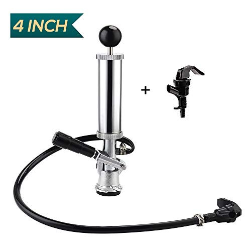 FERRODAY Heavy Duty Complete D-System Beer Keg Pump 4 US Sankey Beer Keg Party Pump Picnic Keg Tap Keg Hand Pump Draft Beer Kegerator Party Pump Durable Lever Handle Lock, 4-Inch Keg Pump