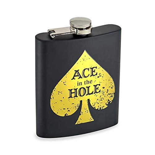 Wild Eye Flask For Liquor Flasks For Liquor For Men Groomsmen Flasks For Liquor For Women Alcohol 7 Fl. Oz. Stainless Steel Flask Screw Down Cap Hip Flask For Women (Ace In The Hole)