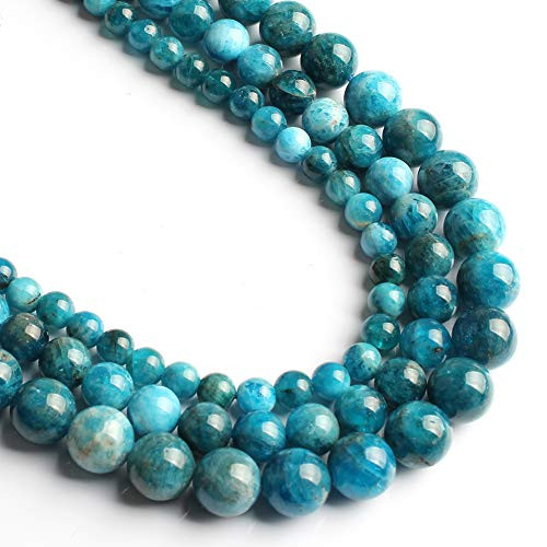 Yochus 6mm Blue Apatite Stone Beads Round Loose Beads Natural Stone Beads for Jewelry Making