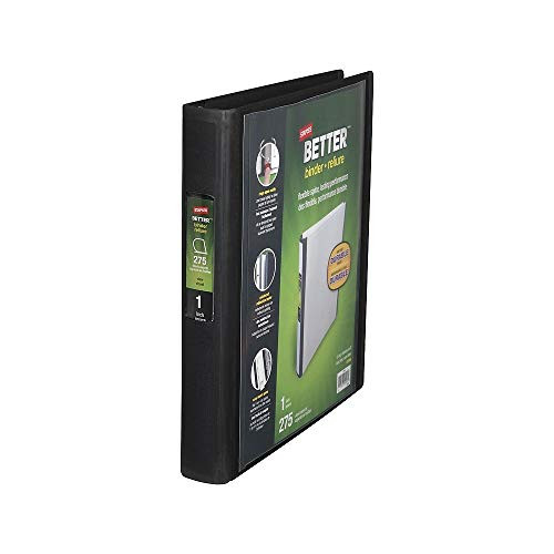 STAPLES 648819 1-Inch 3-Ring Better Binder Black (13395) STAPLES 648819 1-Inch 3-Ring Better Binder Black (13395)