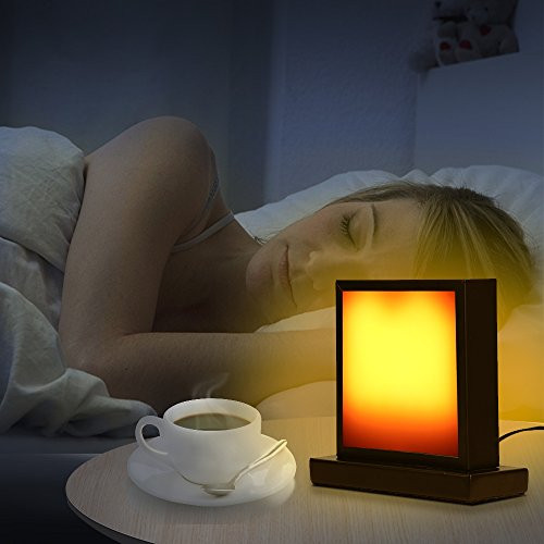 Eterbiz LED Flame Effect Table Lamp-Decorative Flickering Light Lamps Flame & Night Light,Home Decor Desk Lamp,Atmosphere Lighting Warm Yellow Lights (Short Table lamp)
