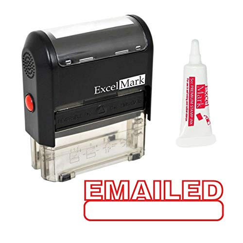 EMAILED Self Inking Rubber Stamp - Red Ink (Stamp Plus 5cc Refill Ink)