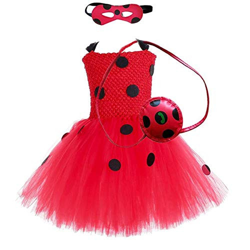 IZKIZF Girls Ladybug Costume Tutu Dress Carnival Halloween Party Cosplay Fancy Dress Up Outfits 7-8T Red IZKIZF Girls Ladybug Costume Tutu Dress Carnival Halloween Party Cosplay Fancy Dress Up Outfits 7-8T Red