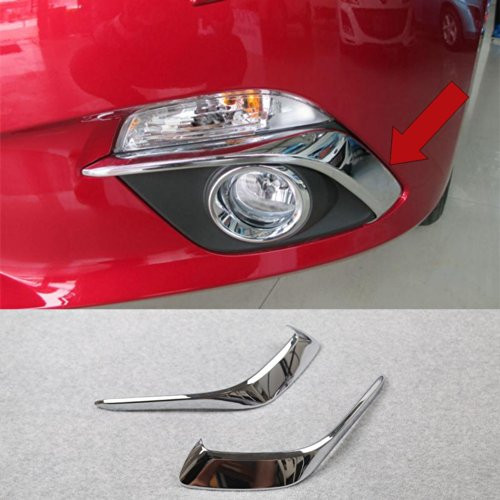 Generic Car Chrome Front Bumper Fog Lights Lamp Cover Trims Fit For Mazda 3 Axela 2014 2015 2016