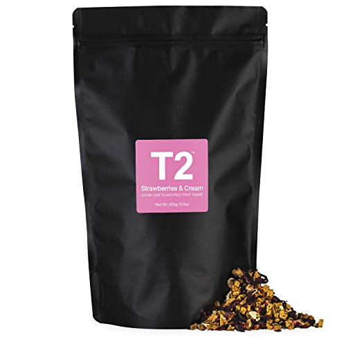 T2 Tea - Strawberries & Cream Fruit Tea, Loose Leaf Iced Tea in Resealable Bag, 8.8oz (250g)