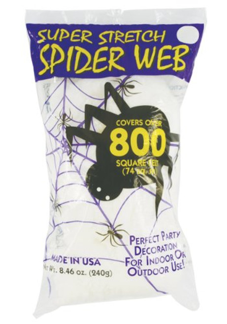 Fun World Super Stretch Spider Web for Halloween Indoor/Outdoor Decoration 8.4 oz 800sqft Fun World Super Stretch Spider Web for Halloween Indoor/Outdoor Decoration 8.4 oz 800sqft
