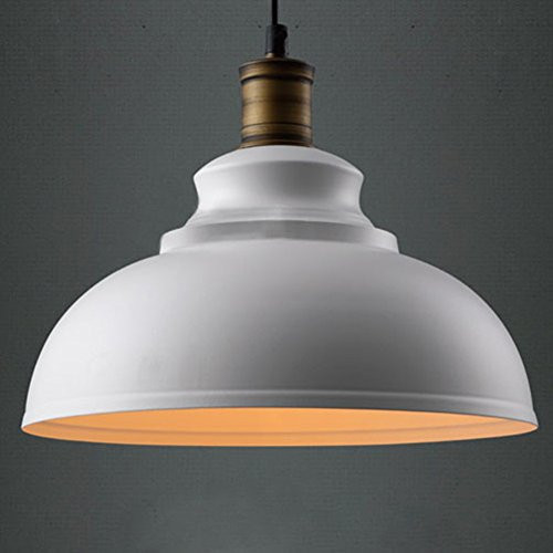 BAYCHEER HL371890 Industrial Retro style Iron Loft Metal Fixture Pendant Lights Lamps with 1 Light, White