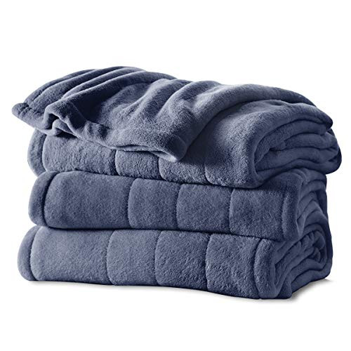 Sunbeam Microplush Heated Blanket, Queen, Heritage Blue Sunbeam Microplush Heated Blanket, Queen, Heritage Blue