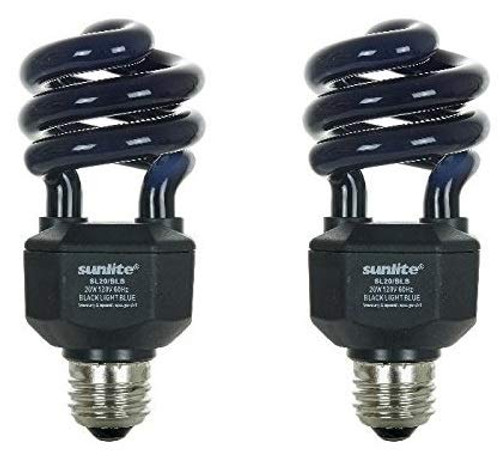 Sunlite SL20/BLB 20 Watt Spiral Energy Saving CFL Light Bulb Medium Base Blacklight Blue (2 Pack) Sunlite SL20/BLB 20 Watt Spiral Energy Saving CFL Light Bulb Medium Base Blacklight Blue (2 Pack)