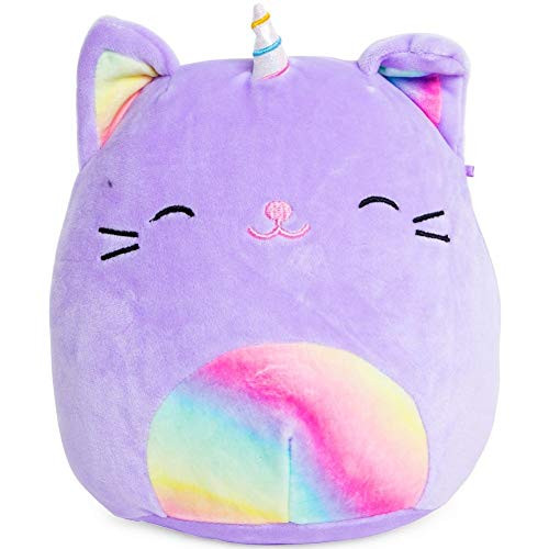 SQUISHMALLOWS Tabby Cat Unicorn Plush 8 inch Purple Rainbow