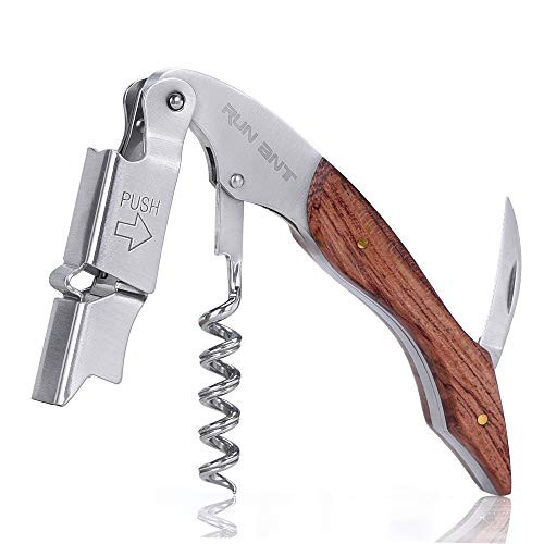 Wine Opener Professional All-In-One Waiters Corkscrew Vintage Wine Bottle Opener and Foil Cutter with a Comfortable Rosewood Handle for Sommeliers, Waiters and Bartenders Wine Opener Professional All-In-One Waiters Corkscrew Vintage Wine Bottle Opener and Foil Cutter with a Comfortable Rosewood Handle for Sommeliers, Waiters and Bartenders