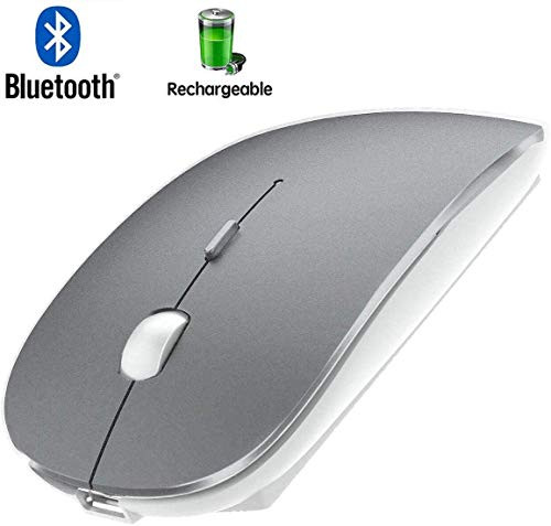 Bluetooth Mouse Rechargeable Wireless Mouse for MacBook Pro,Bluetooth Wireless Mouse for Laptop PC Computer (Gray?White)