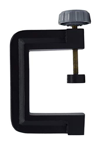 Support Rod Clamp, Accommodates 10x1.5 Threaded Rods up to 12.5mm - Fits Table Edges up to 2.5" Thick - Thumbscrew Adjustable - Eisco Labs