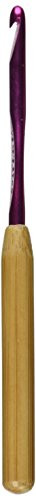 Susan Bates 5-1/2-Inch Bamboo Handle Silvalume Head Crochet Hook, 5.5mm, Red