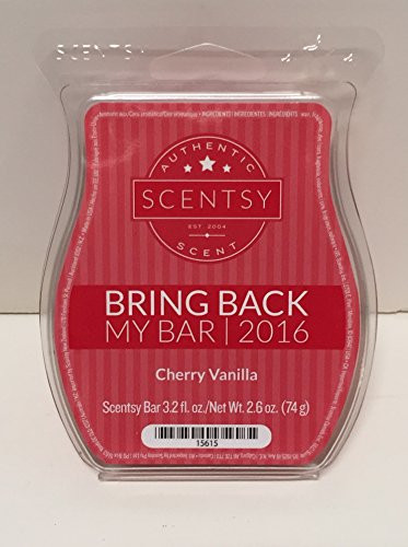 Cherry Vanilla Scentsy Bar Wickless Candle Tart Warmer Wax 3.2 Fl Oz, 8 Squares
