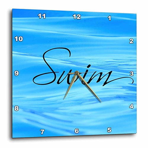 3dRose dpp_180139_2 Swim, Water Background, Pool Water-Wall Clock, 13 by 13-Inch