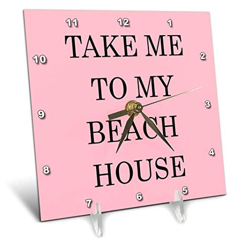 3D Rose TAKE ME to My Beach House Desk Clock, 6" x 6"