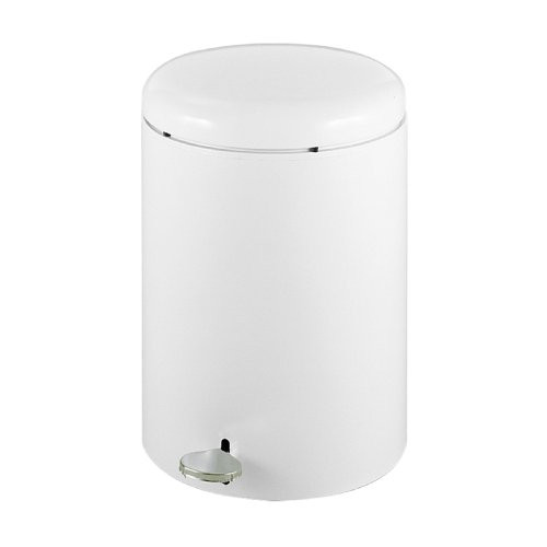 Safco Products 9681WH Round Step-On Trash Can, 4-Gallon, White