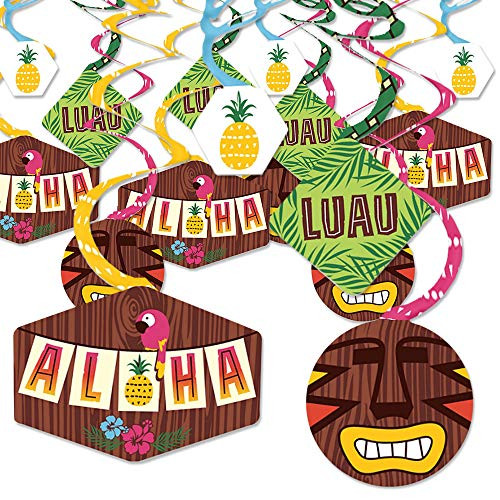 Big Dot of Happiness Tiki Luau - Tropical Hawaiian Summer Party Hanging Decor - Party Decoration Swirls - Set of 40 Big Dot of Happiness Tiki Luau - Tropical Hawaiian Summer Party Hanging Decor - Party Decoration Swirls - Set of 40