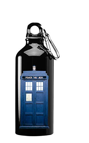 Hat Shark Tardis Blue Telephone Box TV Show Parody 3D Color Printed 17 oz Stainless Steel Water Bottle Black