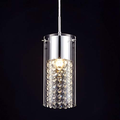 Tayanuc Crystal Ceiling Pendant Light Fixture, Chrome Finish Crystal Glass Ceiling Hanging Pendant Lighting, Mini Ceiling Pendant Light for Bedroom Dining Room Kitchen Island Tayanuc Crystal Ceiling Pendant Light Fixture, Chrome Finish Crystal Glass Ceiling Hanging Pendant Lighting, Mini Ceiling Pendant Light for Bedroom Dining Room Kitchen Island