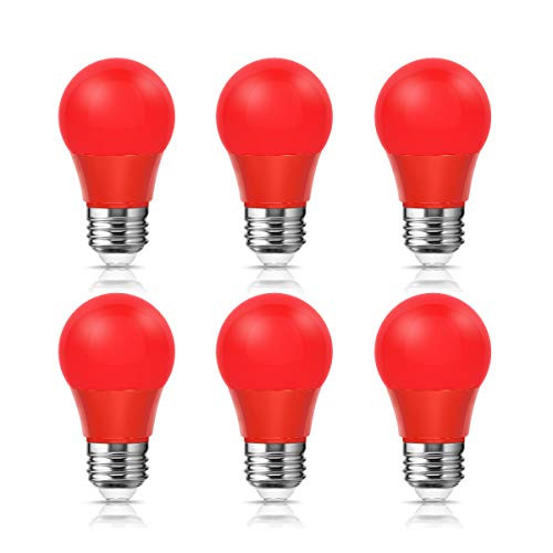 Techgomade LED Red Light Bulbs, A15 Color Light Bulbs, 4W(25W Equivalent) LED Bulb with E26 Medium Base, Perfect for Party Light Bulb, Christmas Decorative, Festival, Home Decor, 320LM, Not Dimmable