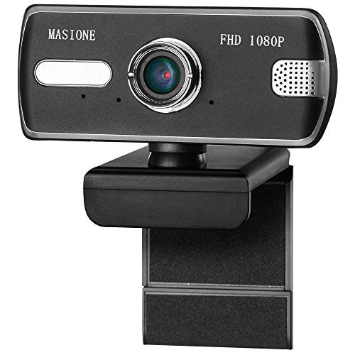 Masione Webcam Full 1080p HD Webcam Streaming Computer Camera with 120-Degree Wide View Angle, with Microphone, USB PC Webcam for Video Calling Recording Conferencing