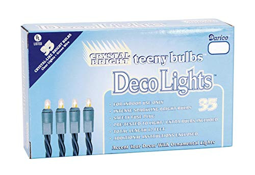 DecoLights LT3503-2 Teeny Lights Ul Wire, 35 Large 4mm, Clear Green