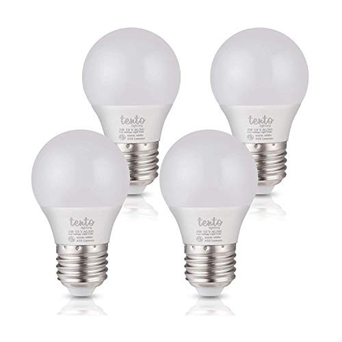12v Edison LED Light Bulbs White Light Color 12 Volt E26 E27 Base Edison Base Marine RV Light Bulbs Off-Grid Lighting Solar Powered 12 v LED Bulbs (5w LED Bulb 40w Replacement Daylight White Color)