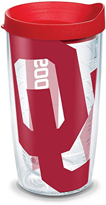 Tervis Oklahoma Sooners Colossal Insulated Tumbler with Wrap and Red Lid, 16 oz, Clear Tervis Oklahoma Sooners Colossal Insulated Tumbler with Wrap and Red Lid, 16 oz, Clear