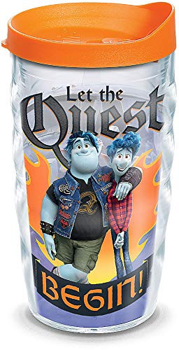 Tervis Disney - Onward Quest Insulated Tumbler with Wrap and Orange Lid, 10oz Wavy, Clear