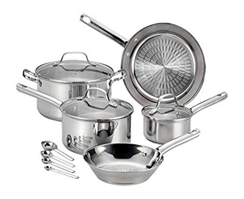 T-fal Pro E760SC Performa Stainless Steel Dishwasher Oven Safe Cookware Set, 12-Piece, Silver, 0