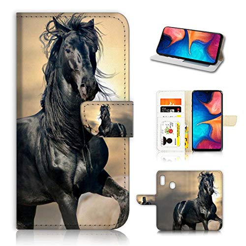 for Samsung A20, A30, Galaxy A20 A30, Designed Flip Wallet Phone Case Cover, B31145 Horse