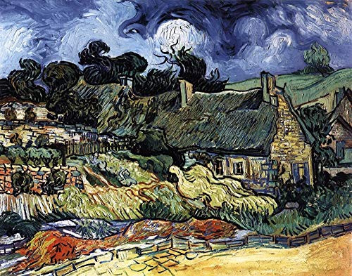 DDTOP Museum Collection Puzzles for Adults 1000 Piece, Difficult Vincent Van Gogh Thatched Cottages Jigsaw Puzzle, Challenge Yourself with 1000 Piece Puzzles