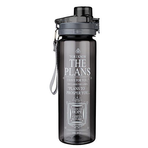 "I Know the Plans" Black Plastic Water Bottle - Jeremiah 29:11