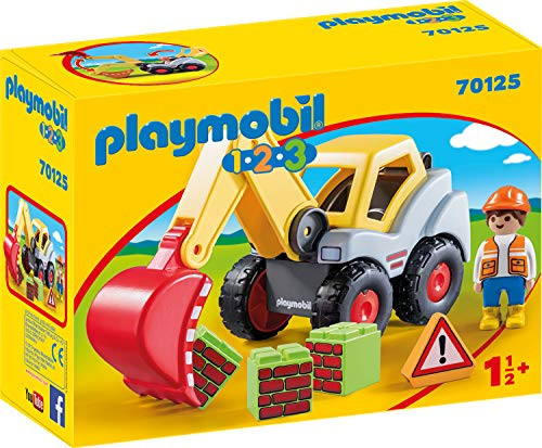 PLAYMOBIL® 70125 1.2.3 Shovel Excavator for Children 18 Months+