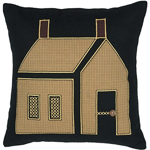 VHC Brands Pillows & Throws-Primitive House 18" x 18" Pillow, Raven Black
