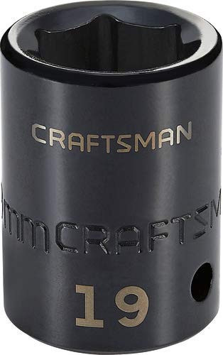 CRAFTSMAN Shallow Impact Socket, Metric, 1/2-Inch Drive, 19mm (CMMT15867)