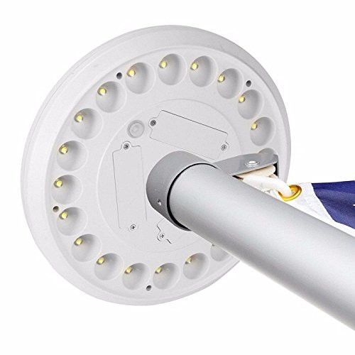 Bear Motion Solar Flag Pole Light for Most 15 to 25 Ft Flag Pole Solar Powered Flagpole LED Light