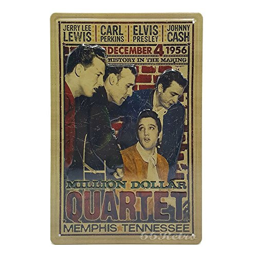 66Retro Million Dollar Quartet Poster Elvis Presley Johnny Cash, Retro Embossed Metal Tin Sign, Wall Decorative Sign